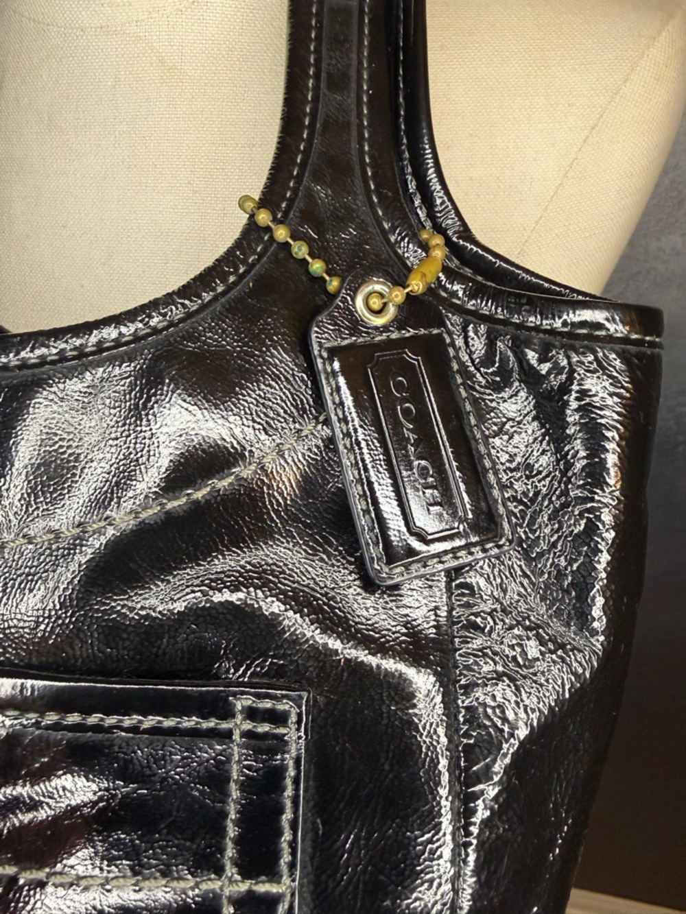 COACH Ergo Legacy Black Patent Leather  65th Anniversary Hobo Bag 11012 - Picture 3 of 16